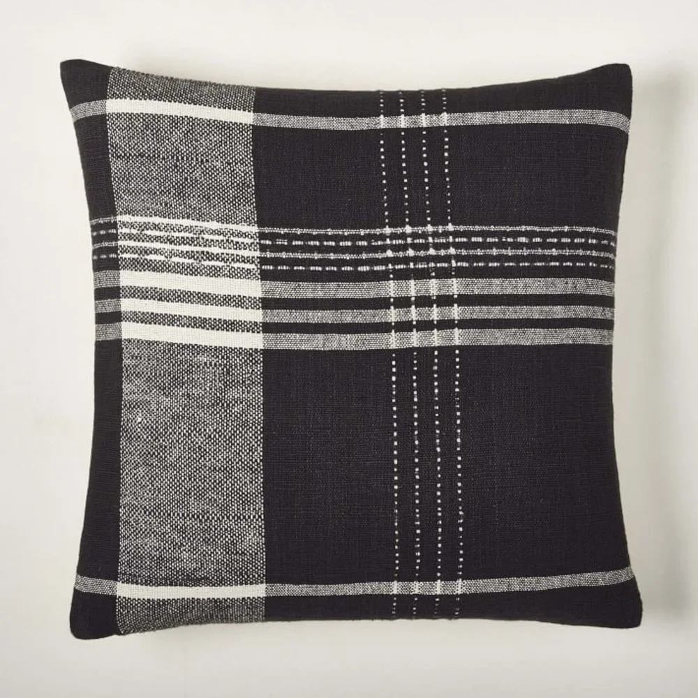 west elm | woven origin plaid pillow cover